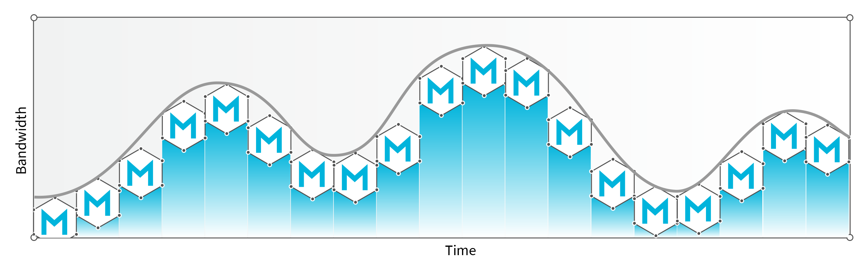 Bandwidth dynamically adjusts to your needs - you only pay for what you use